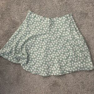 Altar'd State Mint Floral Skater Skirt